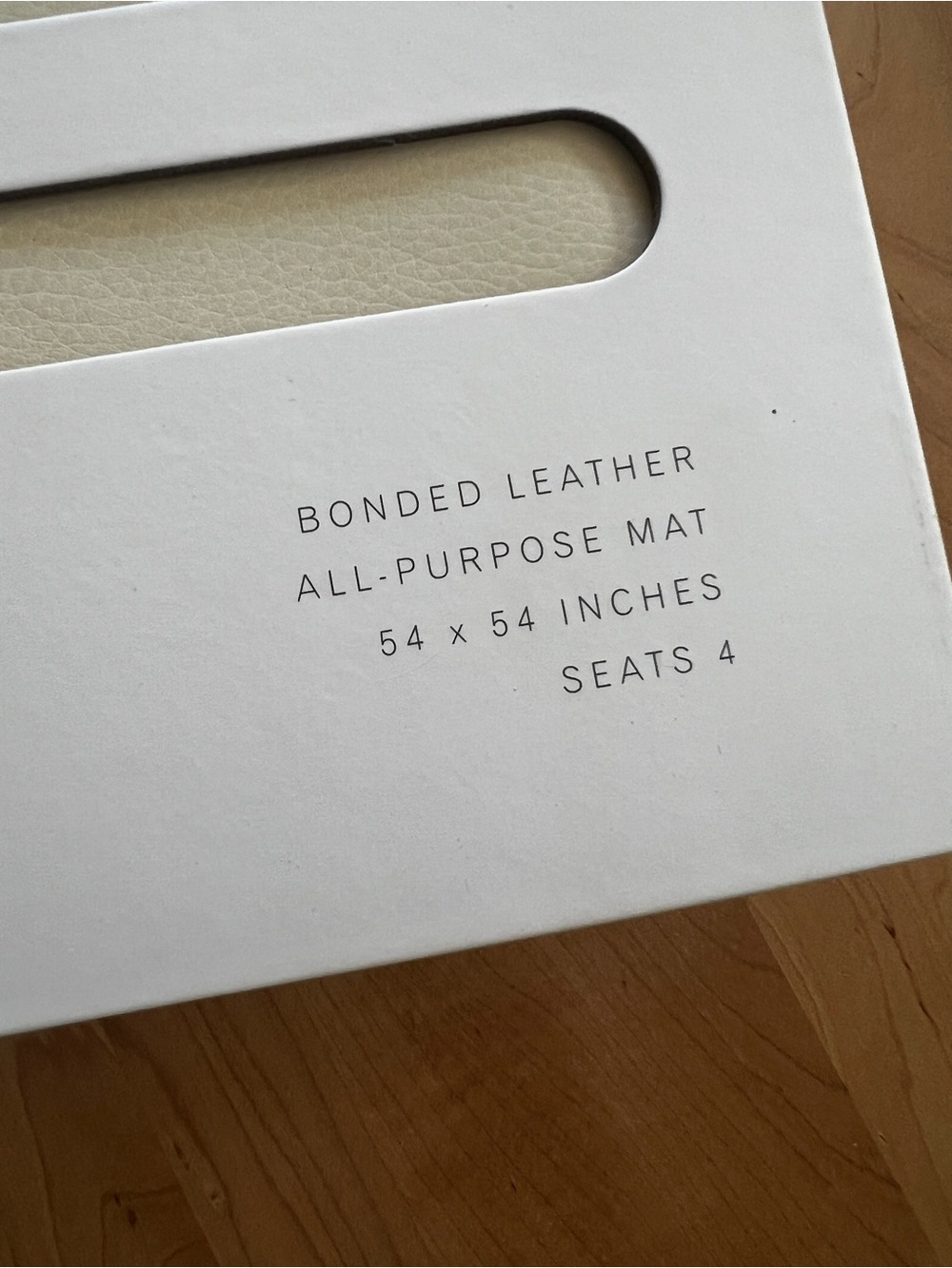 GATHER Bonded Leather Seat Mat 54”x54” - Cream NIB - Picture 4 of 10
